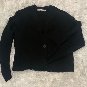 Zara Cropped Black Cardigan